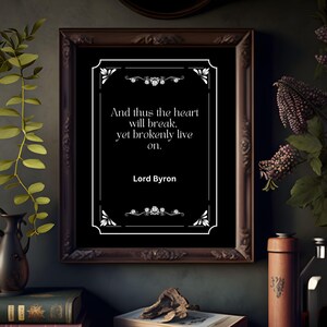 Lord Byron Quote Print: Dark Academia Poetry Decor (Digital Download)