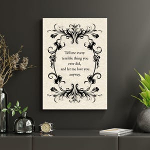 Let Me Love You, Edgar Allan Poe Love Quote: Gothic Dark Romance Art Printable image 9