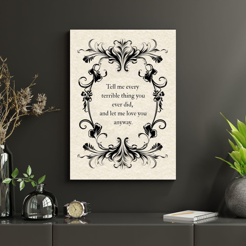 Let Me Love You, Edgar Allan Poe Love Quote: Gothic Dark Romance Art Printable image 9