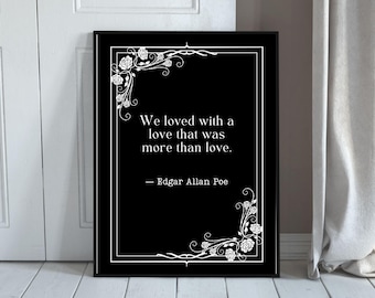 Edgar Allan Poe, Annabel Lee, Citazione d'amore: Stampa romantica gotica (download digitale)