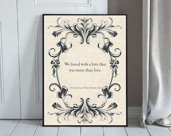 Edgar Allan Poe, Annabel Lee, Citazione d'amore: Poster in carta opaca Gothic Romantasy