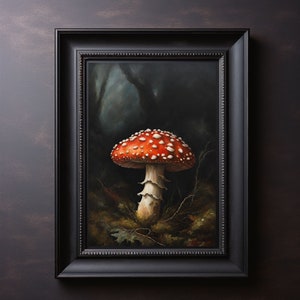 Amanita Mushroom Art Print: Dark Fairycore Witchcore Decor (Digital Download)