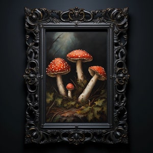 Amanita Mushroom Art Print: Dark Fairycore Witchcore Decor (Digital Download)