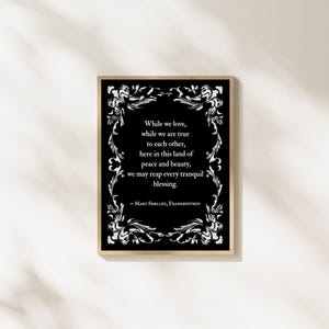Frankenstein Quote Print: Gothic Literary Artwork (Digital Download, A4, A5, 5 by 7, 11 by 14)