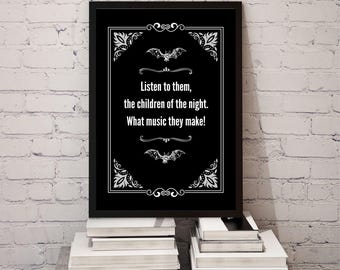 Dracula Quote Art Print: Children of the Night Gothic Wall Decor (Digital Download)