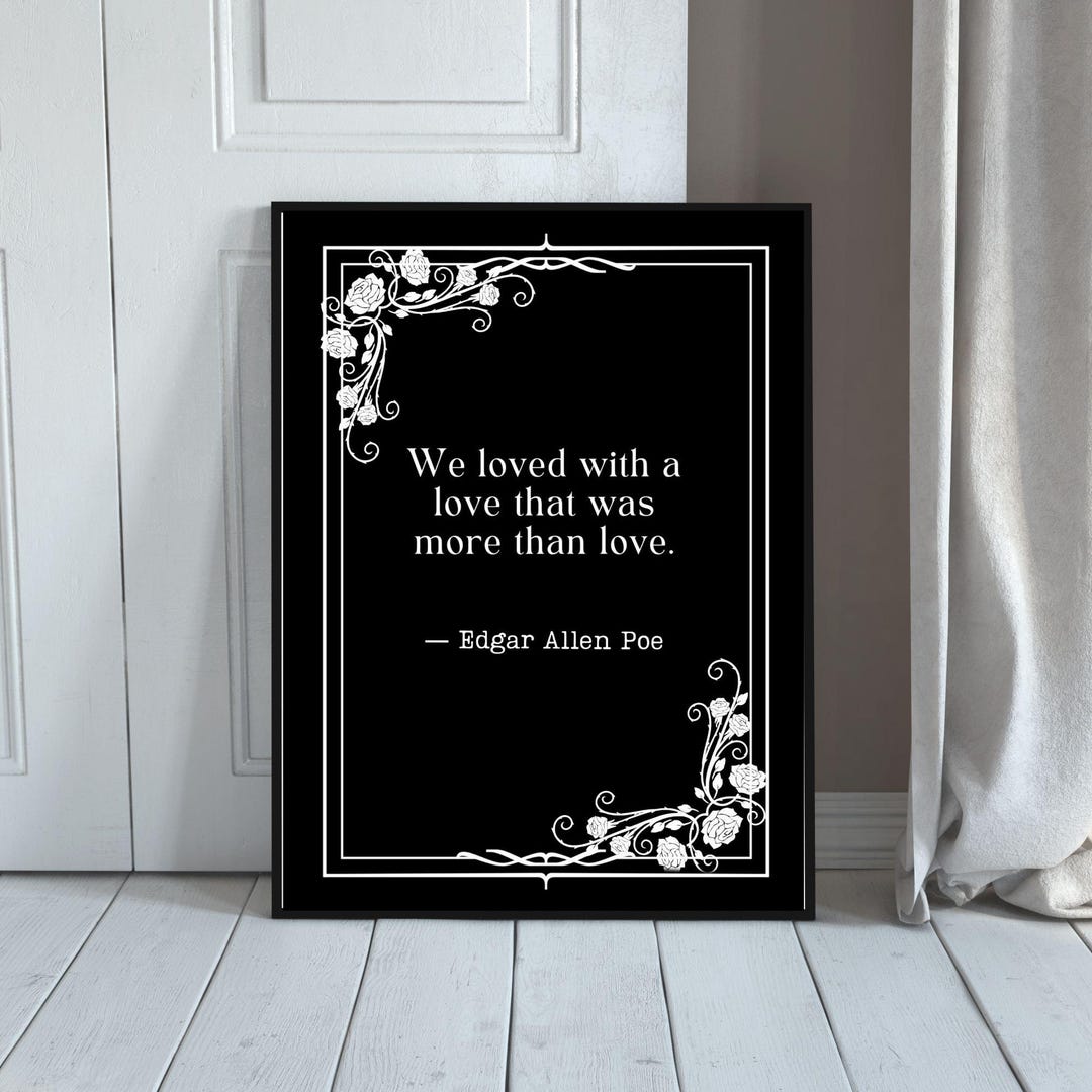 Edgar Allan Poe Quote Print: Romantic Gothic Literature Wall Art ...