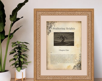 Wuthering Heights Book Print: Antique Gothic Novel Art (Digital Download A3/24x36/24x32in JPGs)
