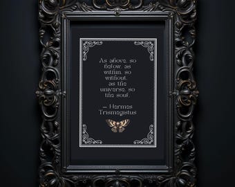 Ornate Witchy Print: As Above So Below Gothic Art (Digital Download)