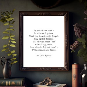 Lord Byron Quote Print: Dark Academia Poetry Decor (Digital Download)