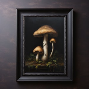 Mushroom Print, Dark Fairycore Mushroom Wall Art, Mushroom Illustration Decor, Mycophile art gift, Witchcore Poison Fungi Art Print