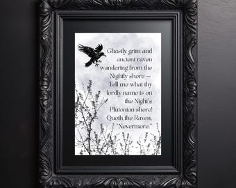 Edgar Allan Poe The Raven Quote Print: Gothic Literary Wall Art (Digital Download)