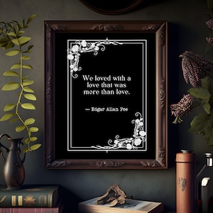 Edgar Allan Poe Quote Poster: Gothic Book Nook Decor (Digital Download