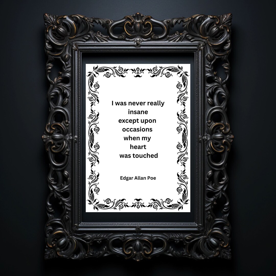 Edgar Allan Poe Quote, Gothic or Alternative Wall Art, Dark Academia ...