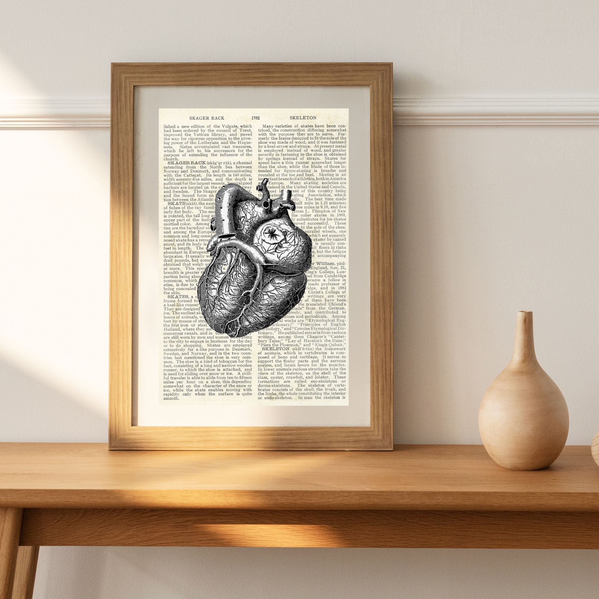 Coronary Anatomy Old Book Page Art, Anatomical Heart Print, Anatomy ...