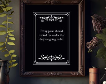 Poëzieprint Memento Mori: Gothic Dark Academia-decor (digitale download)