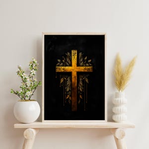 Christian cross to print at home decor, Holy cross digital, Catholic cross art, Printable cross decor, Faith cross PNG, Religious cross wall