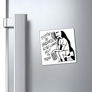 Mushroom Guy Quirky Doodle Funny Saying Refrigerator Magnet