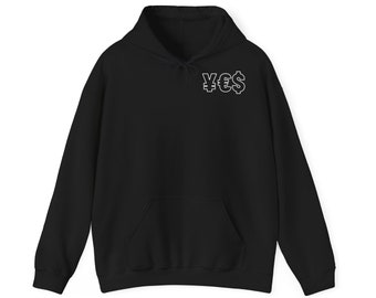 YES (apparel) Black Hoodie with white logo...