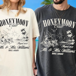 Mr and Mrs Shirts, Custom Couples Honeymoon Vacation Shirts, Just Married Shirt, Hubby Wifey Shirt, His and Hers Shirts, Honeymoon Vibes Tee