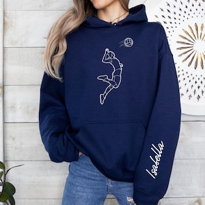 Custom Name Volleyball Sweatshirt Personalized Volleyball Sweatshirt, Volley ball Player Gift, Teen Volleyball, High School Volleyball Tee