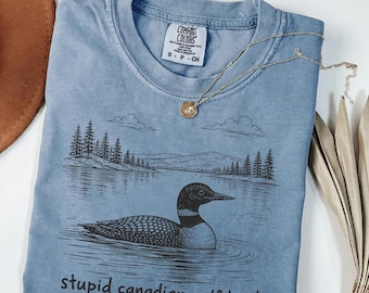 Comfort Colors® Stupid Canadian Wolf Bird Shirt, Sarcastic Animal Graphic Tee LGBT Gay Pride Gift