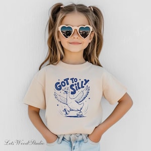 Silly Goose On The Loose Toddler Shirt - Funny Silly Goose Kids Shirt - Got to Silly Kids Shirt - Natural Toddler Shirt, Natural Youth Shirt