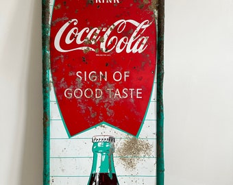 A Rare Authentic Retro Vintage Mid-20th Century USA Coca Cola Tin