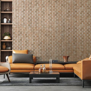 Oak wood 3D wall panel "Rubato"