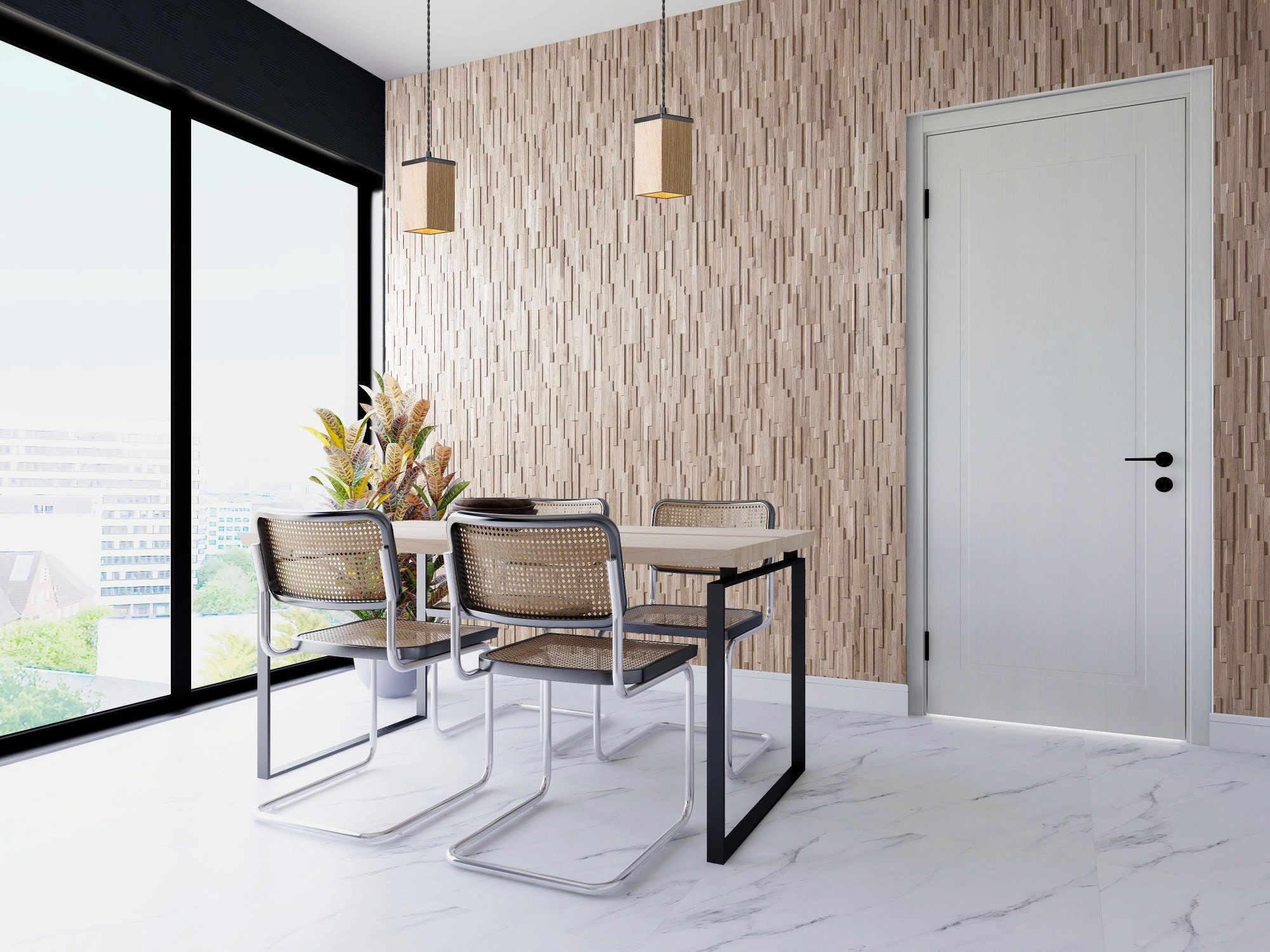 Oak wood 3D wall panel "ACE"