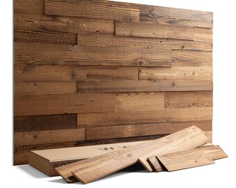 Wooden Wall Design Amber 3D Reclaimed Wood Wall Panels Natural Brown