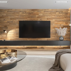 Reclaimed wood wall panel "Amber Lite"
