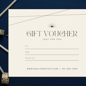 Boho Gift Certificate Template, DIY Printable Gift Voucher Certificate, Editable Gift Card, Spa Gift Certificate, Canva Template - Shiloh