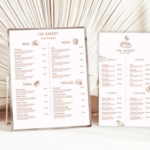 Price List Template | DIY Small Business Printable Pricing Guide Sheet Bakery Cafe  Editable Canva Template
