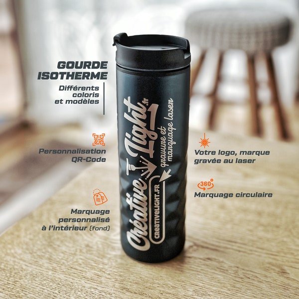 Gourde, bouteille Isotherme Inox Personnalisable