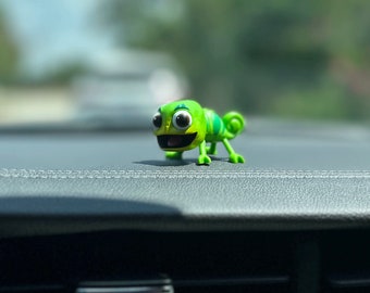 Chameleon Rearview Mirror Decor,Cute Chameleon,Kawaii Car Dashboard Ornament,Chameleon Desktop Ornament,Car Accessories,Car Interior