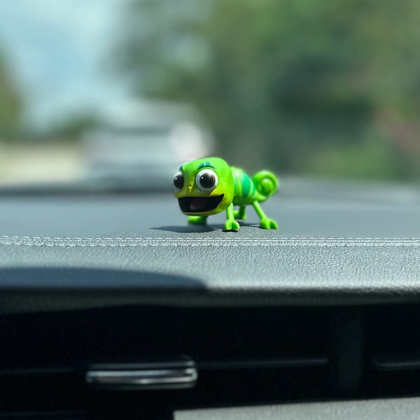 Chameleon Rearview Mirror Decor,Cute Chameleon,Kawaii Car Dashboard Ornament,Chameleon Desktop Ornament,Car Accessories,Car Interior