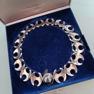 Georg Jensen Sterling Silver Hematite Necklace - Henning Koppel 130B - 1950s Design
