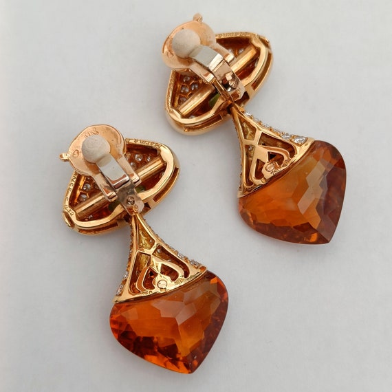 Marina B Earrings 18k Yellow Gold, Peridot, Diamo… - image 5