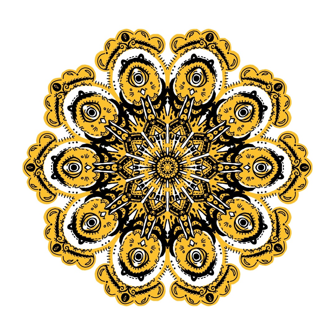 Framed Golden Circle Mandala Art Print in a White Shadow Box - Etsy