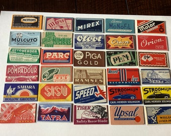 Vintage Razor Blades & Wrappers x 30 Different' Europe M-W