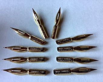 Stalówki Vintage Chimes Dip Pen x 10 – w idealnym stanie. Wyprodukowano w Anglii.
