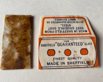 Vintage Razor Blade & Wrapper 'The ‘Sheffield’ Guaranteed Pre WW11