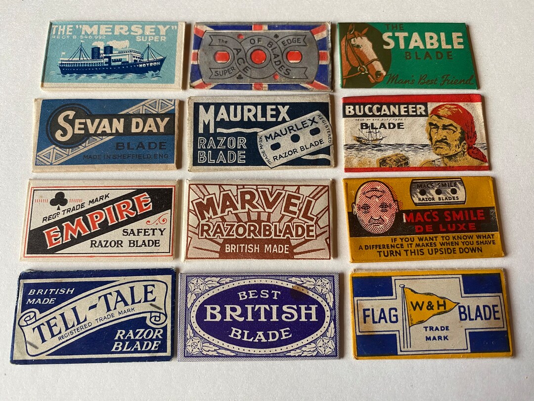 Vintage Razor Blades & Wrappers X 12 Different Scarcer Examples 'A' Etsy