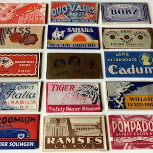 Vintage Rasierklingen & Verpackungen x 15 Verschiedene&#39; Europe &#39;A&#39;