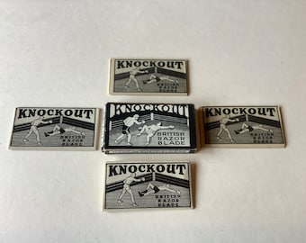 Vintage Razor Blades Full Box 'Knockout' FC Cartledge Black Boxing
