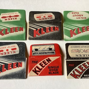 ヴィンテージカミソリ刃とラッパー x 6種類の「Kleen」WR Swann Sheffield