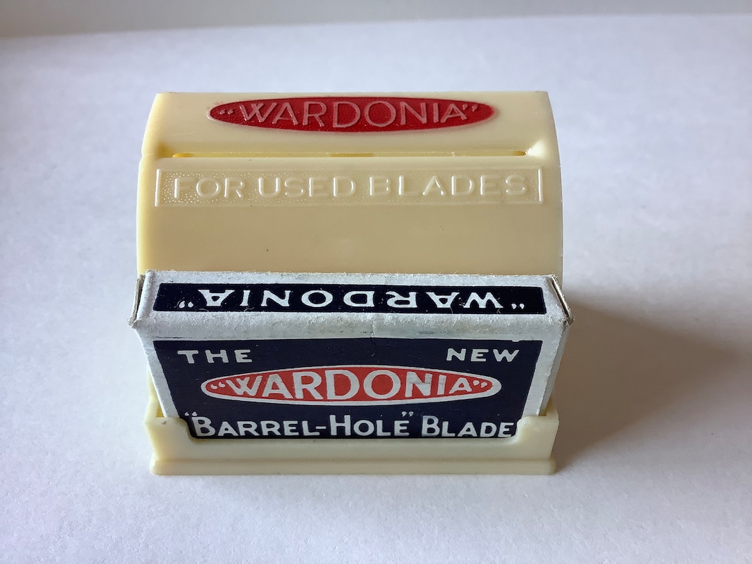Excellent Razorblade Vintage Wardonia Bakelite Razor Blade Bank & Full Blade Pack Excellent ...