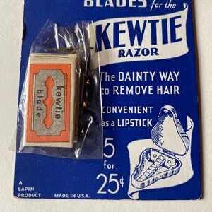 Cuchillas de afeitar de seguridad para mujer en miniatura 'Kewtie' vintage. En Tarjeta Punto de Venta. Productos Lapin EE. UU.