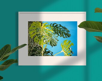 Floral Art Print or card "Majestic Monstera"