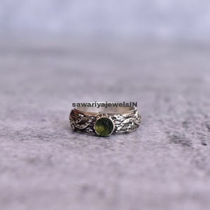 Certified Moldavite Rough Ring 100% Natural Gemstone From Czech Republic 925 Solid Sterling Silver Handmade Designer Jewelry